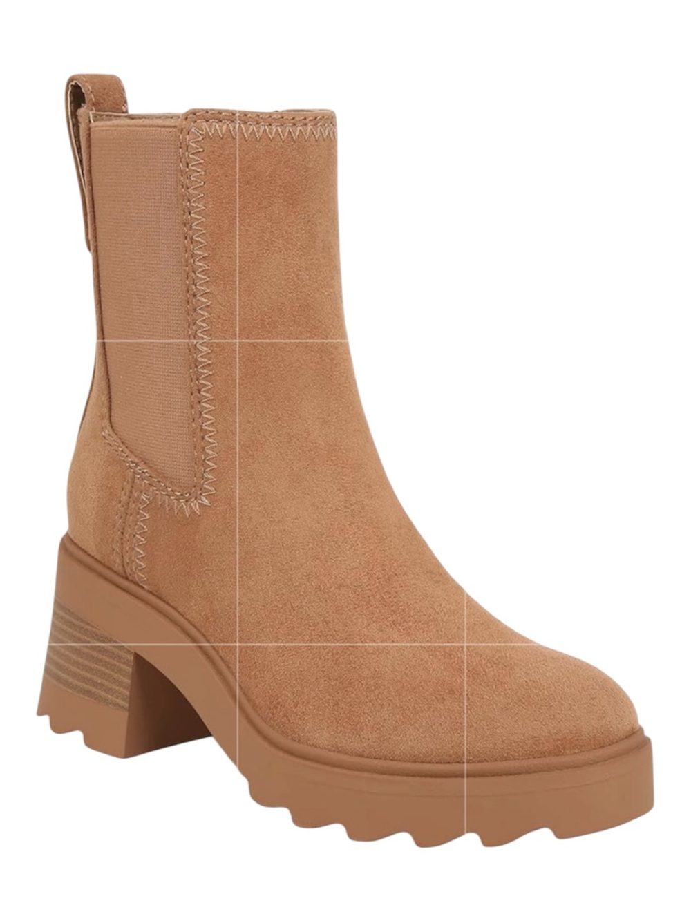ZODIAC WOMENS LATTE BROWN TERESA FAUX LEATHER CHELSEA BOOTIES LIKE NEW SZ 7